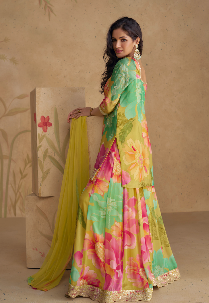 Premium Floral Chinon Silk (3-piece)