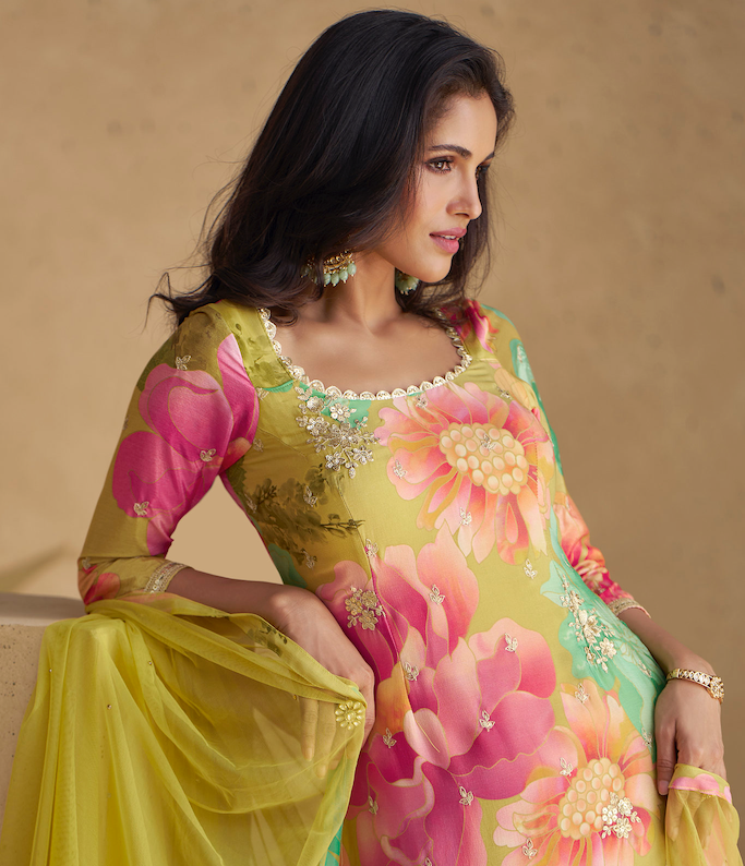 Premium Floral Chinon Silk (3-piece)