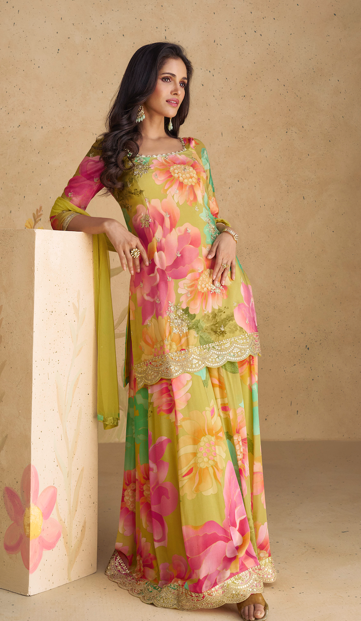 Premium Floral Chinon Silk (3-piece)