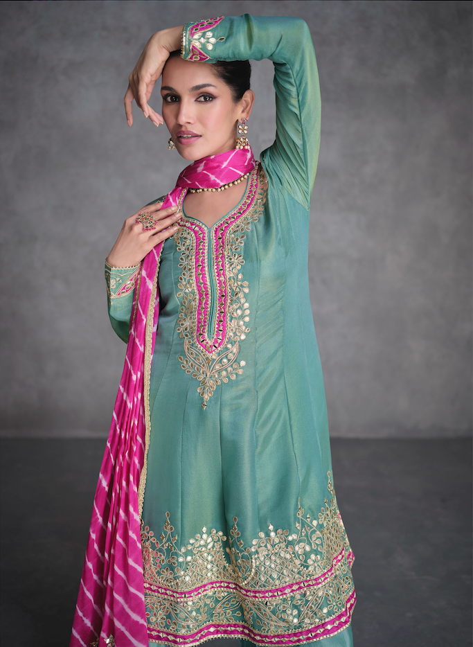 Turquouis Pink Salwar Suit