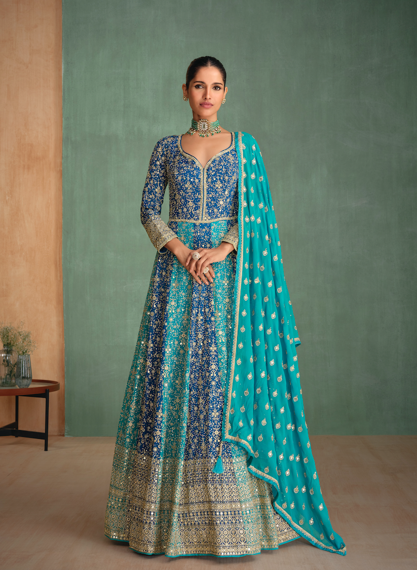 Diamond Blue Dress Avera Indian Fashion House Diamond Blue Dress Avera Indian Fashion House
