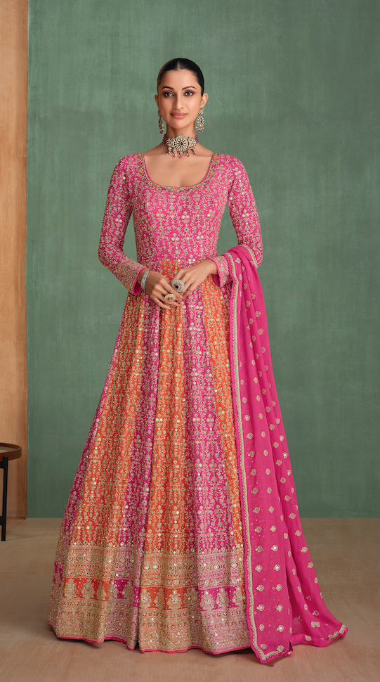 Hot Red Anarkali Dress