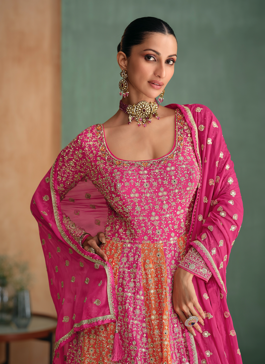 Hot Red Anarkali Dress