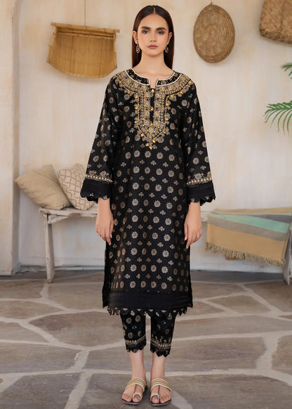 Black Gold Lawn Jacquard Suit