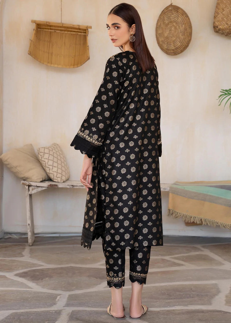 Black Gold Lawn Jacquard Suit