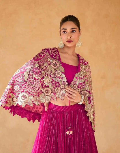 Modern Flower Jacket Lehenga