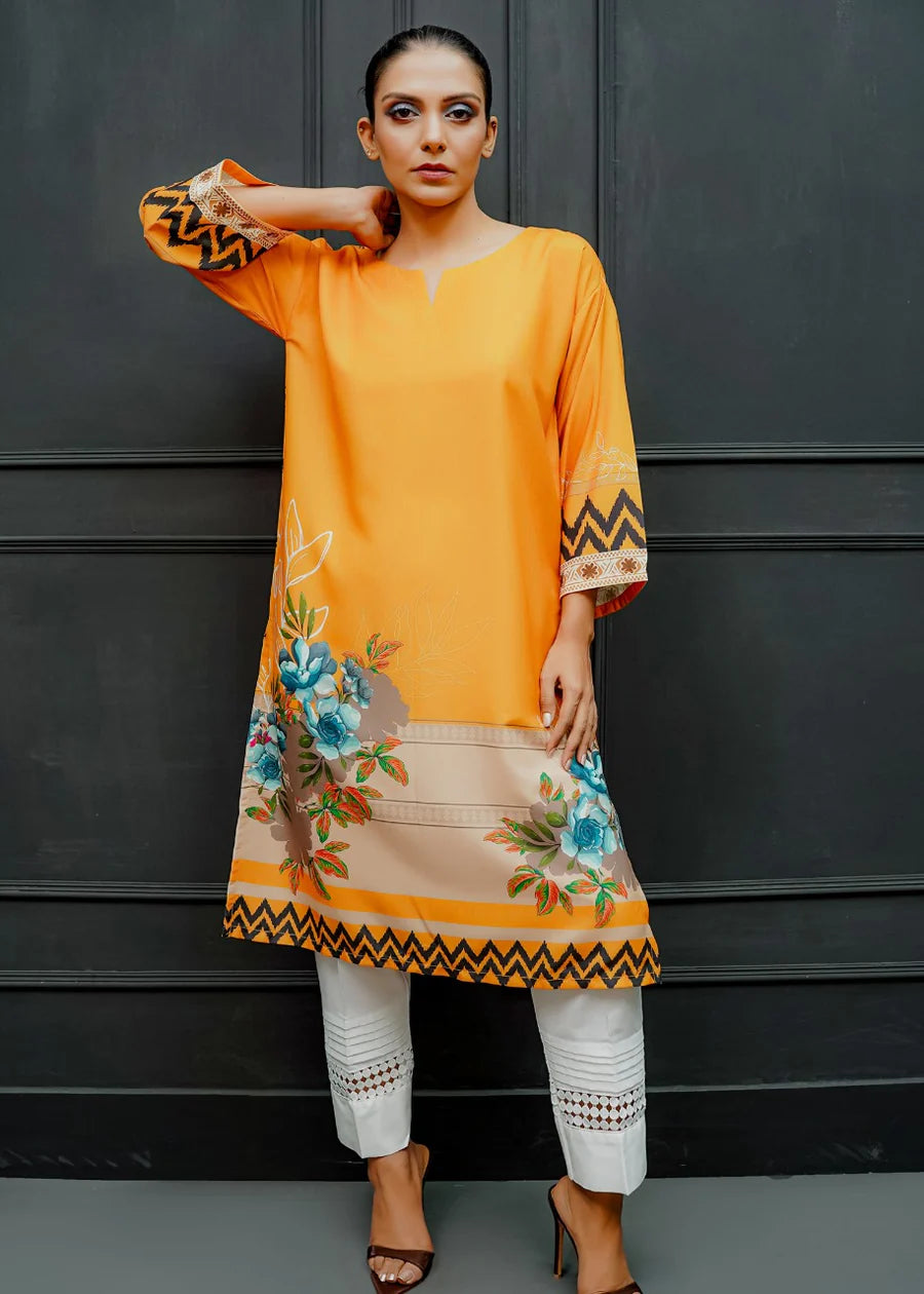 Gold-Orange Kurti Top