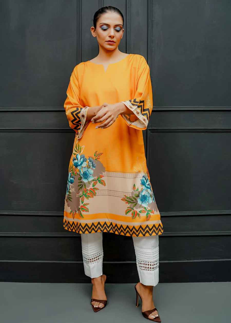 Gold-Orange Kurti Top