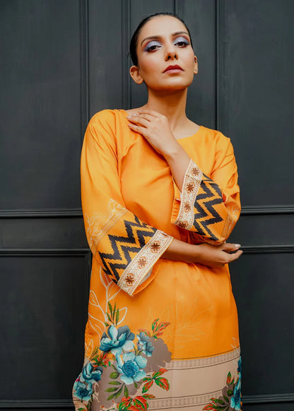 Gold-Orange Kurti Top