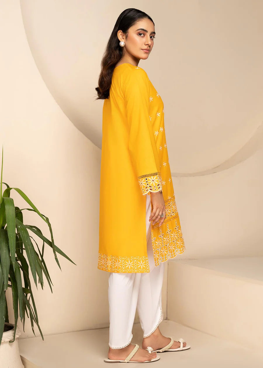 Yellow-White Kurti Top