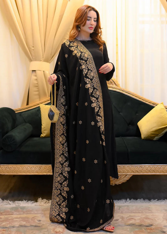 Black Karandi Winter Shawl